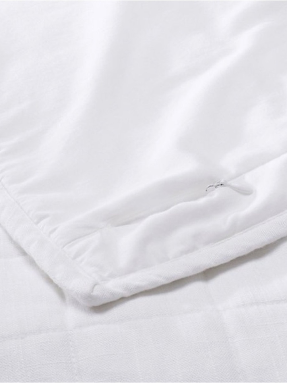 Casaluna Heavyweight Linen Blend Standard Size Quilted Pillow Sham in White - Picture 3 of 4